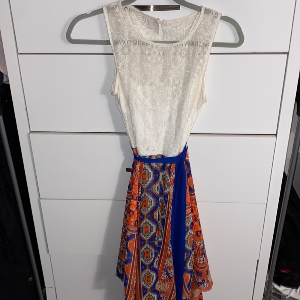 lace-printed dress
